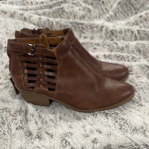 Women’s Brown Cutout Ankle Boots